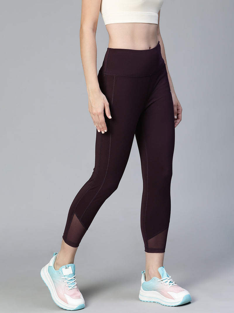 Laser Cut Leggings Wine