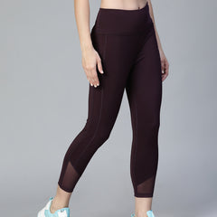Laser Cut Leggings Wine