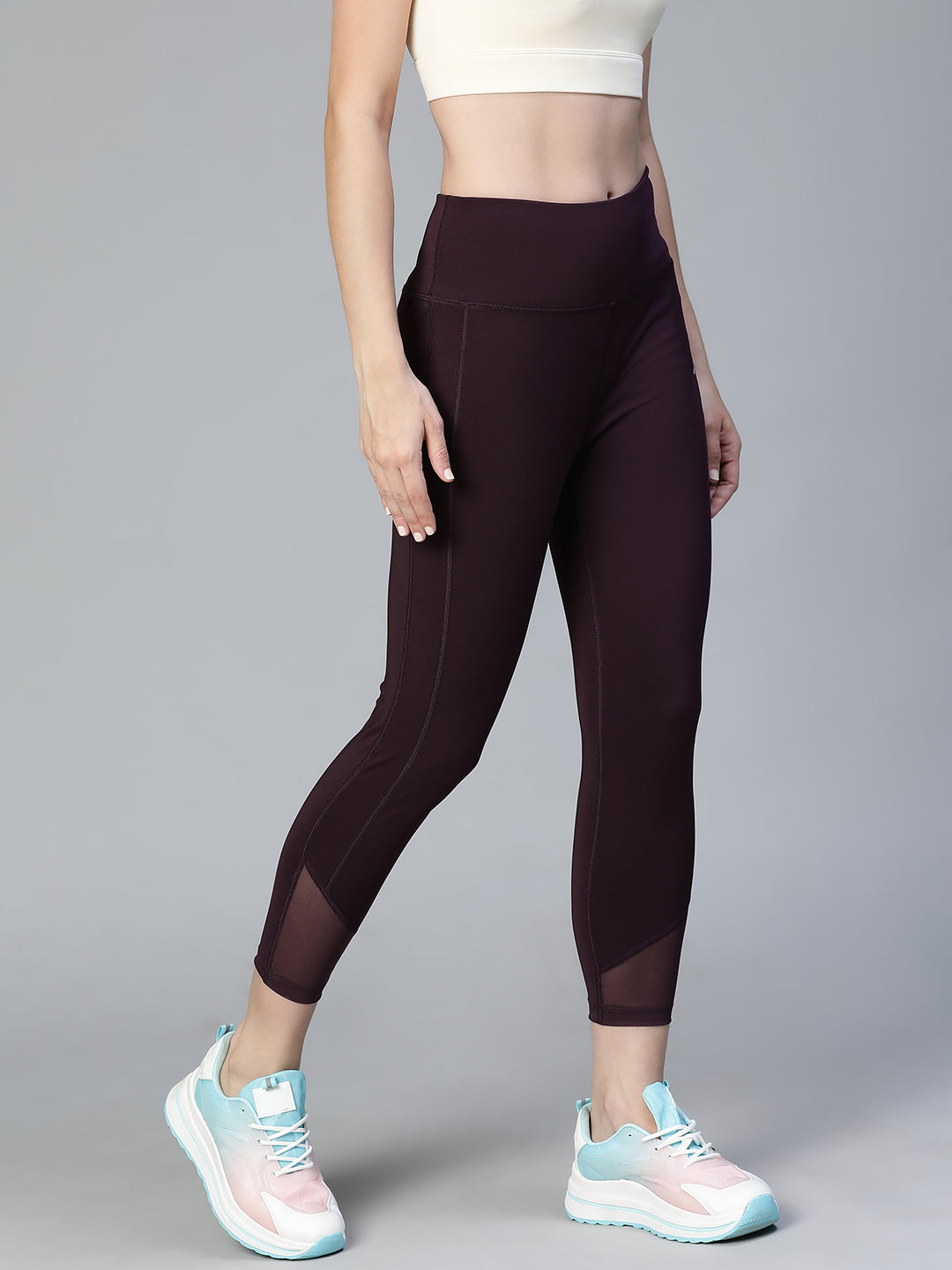 Laser Cut Leggings Wine
