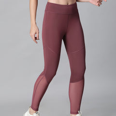 Geometric Mesh Leggings Mauve