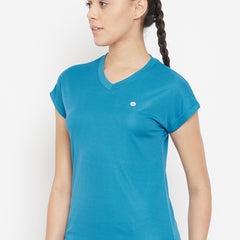 Radiant V-Neck T-Shirt Blue