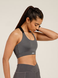 Y Adjustable Sports Bra Grey