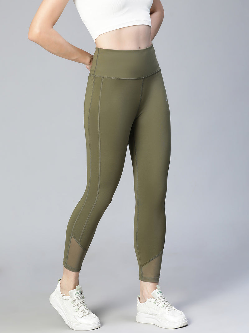 Laser Cut Leggings Olive