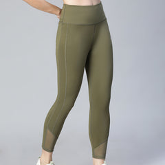 Laser Cut Leggings Olive