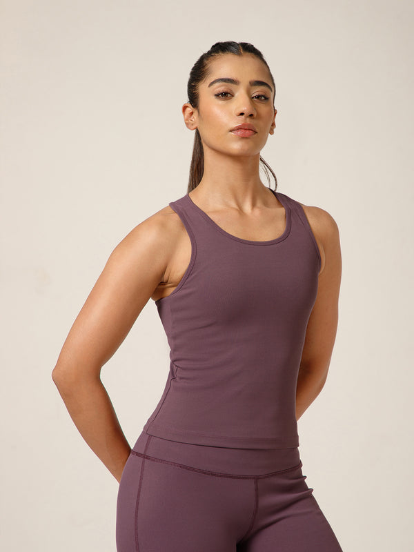 Built In Bra Racer Back Top Purple