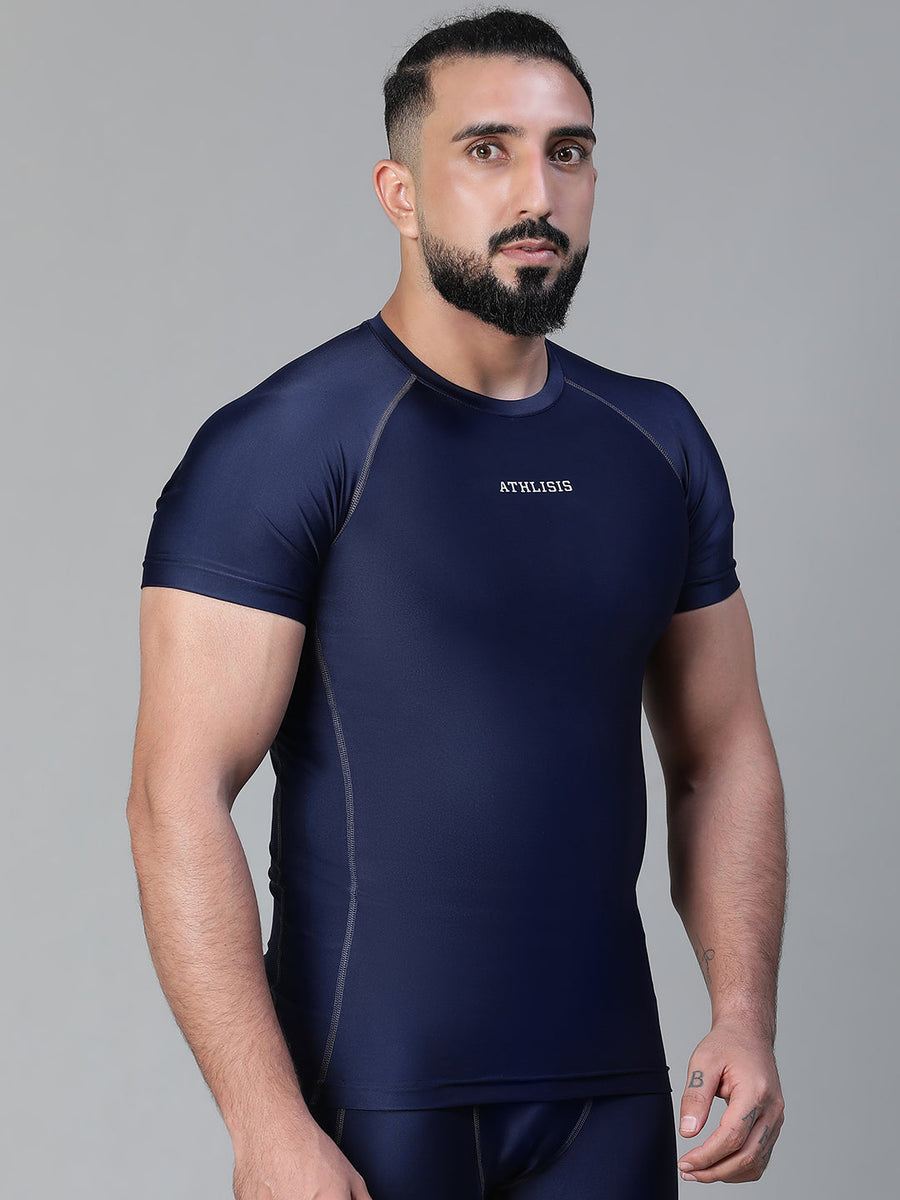 Basic Compression T-shirt Blue Athlisis Sports