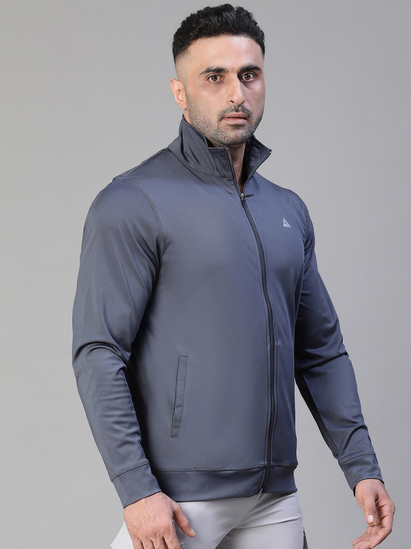 Basic Zipper Jacket Gray