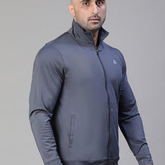 Basic Zipper Jacket Gray