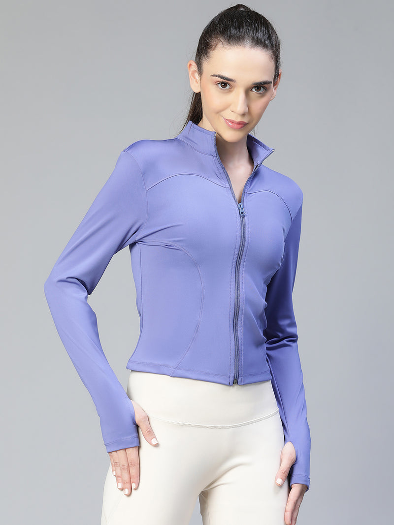 Sculpt Crop Jacket Purple