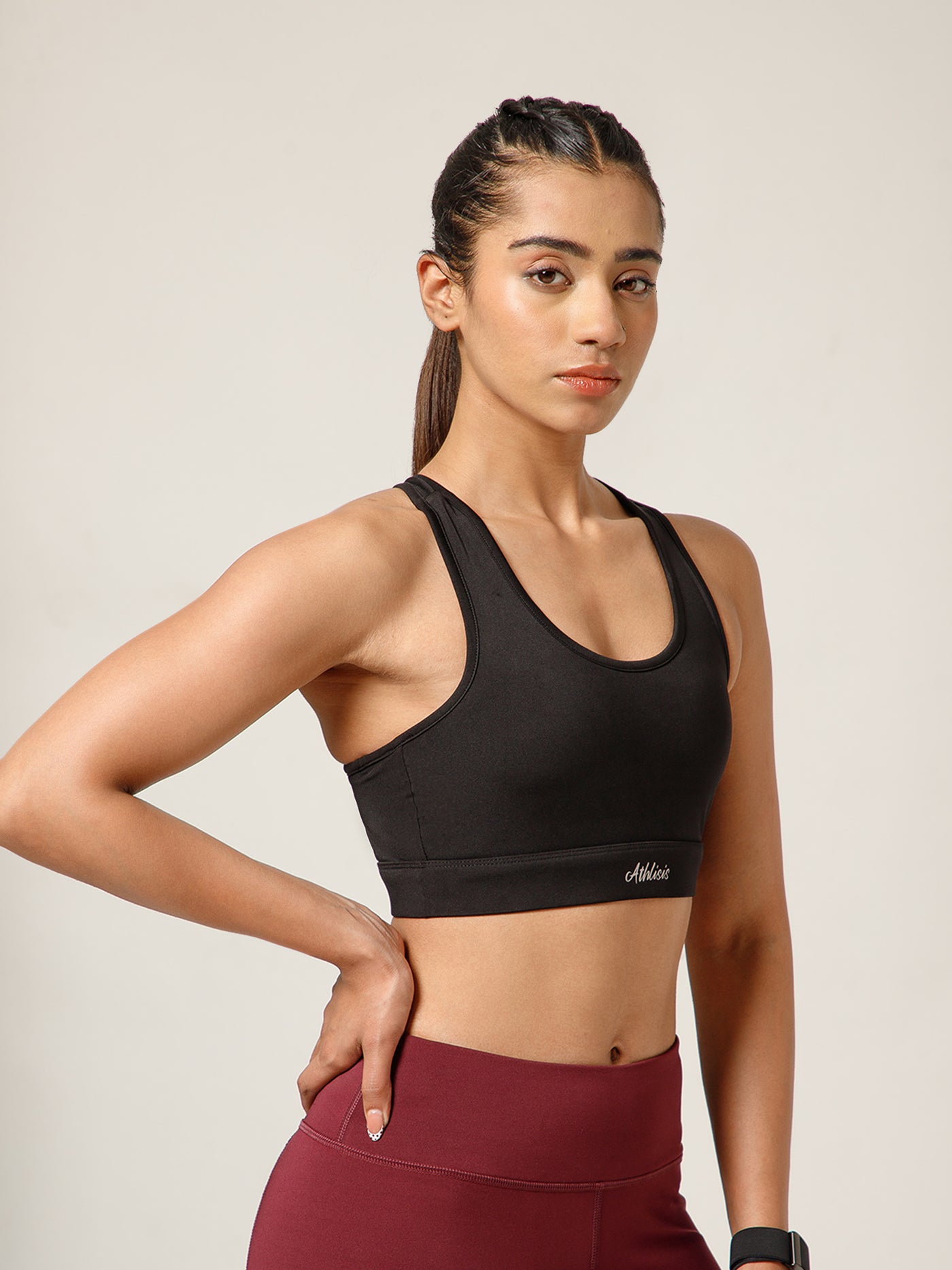 Minimalist Cutout Sports Bra Black