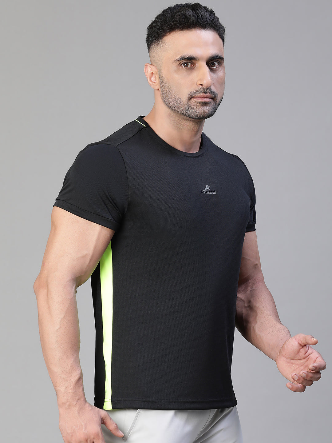 Contrast Side Panel T-Shirt Black
