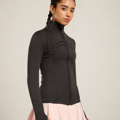 Defined Seam Zip Jacket Black