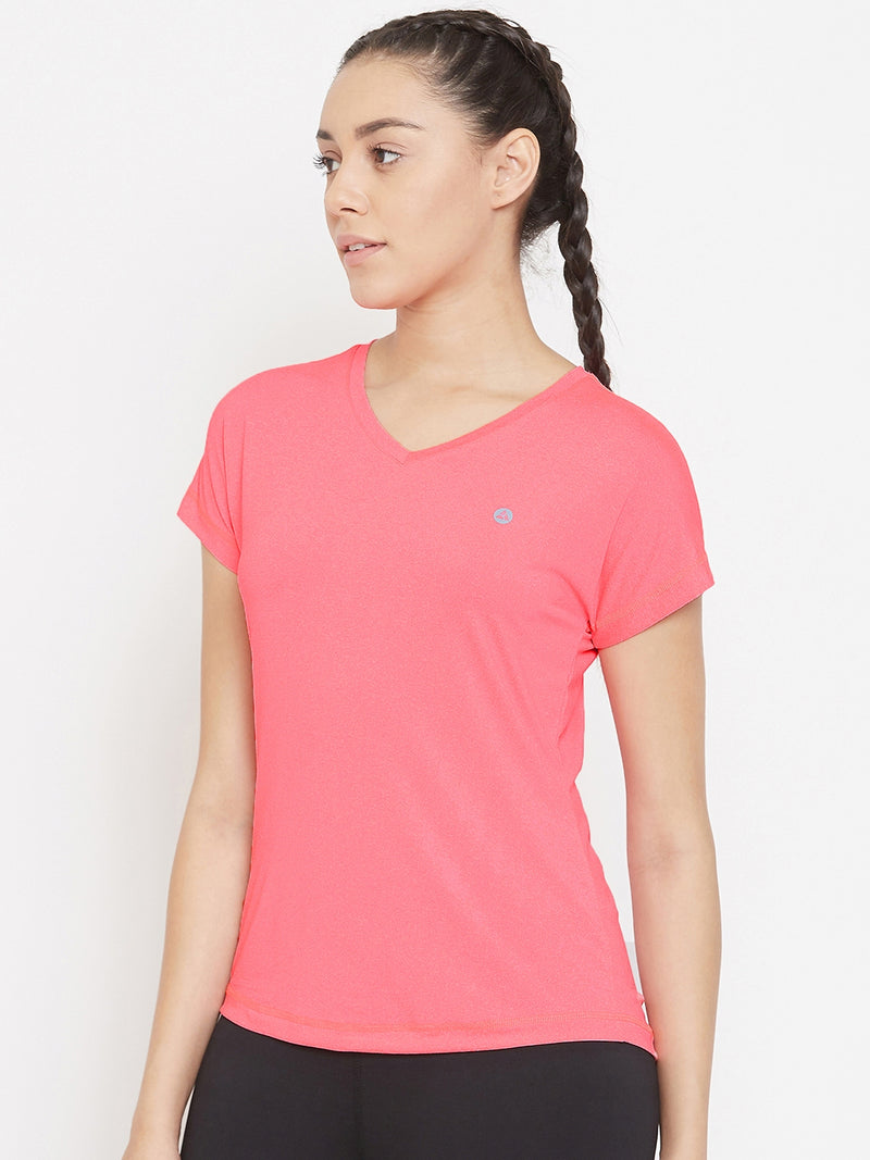 Radiant V-Neck T-Shirt Pink
