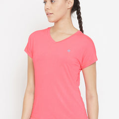 Radiant V-Neck T-Shirt Pink