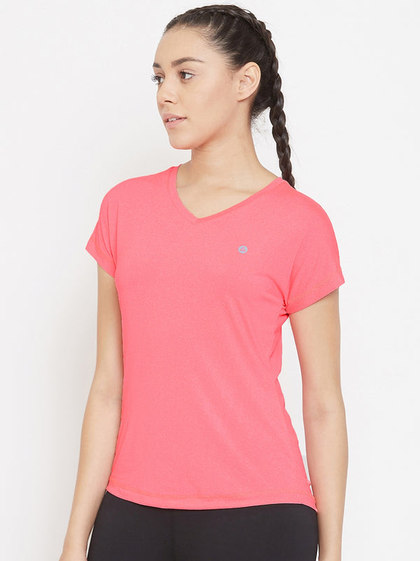 Radiant V-Neck T-Shirt Pink