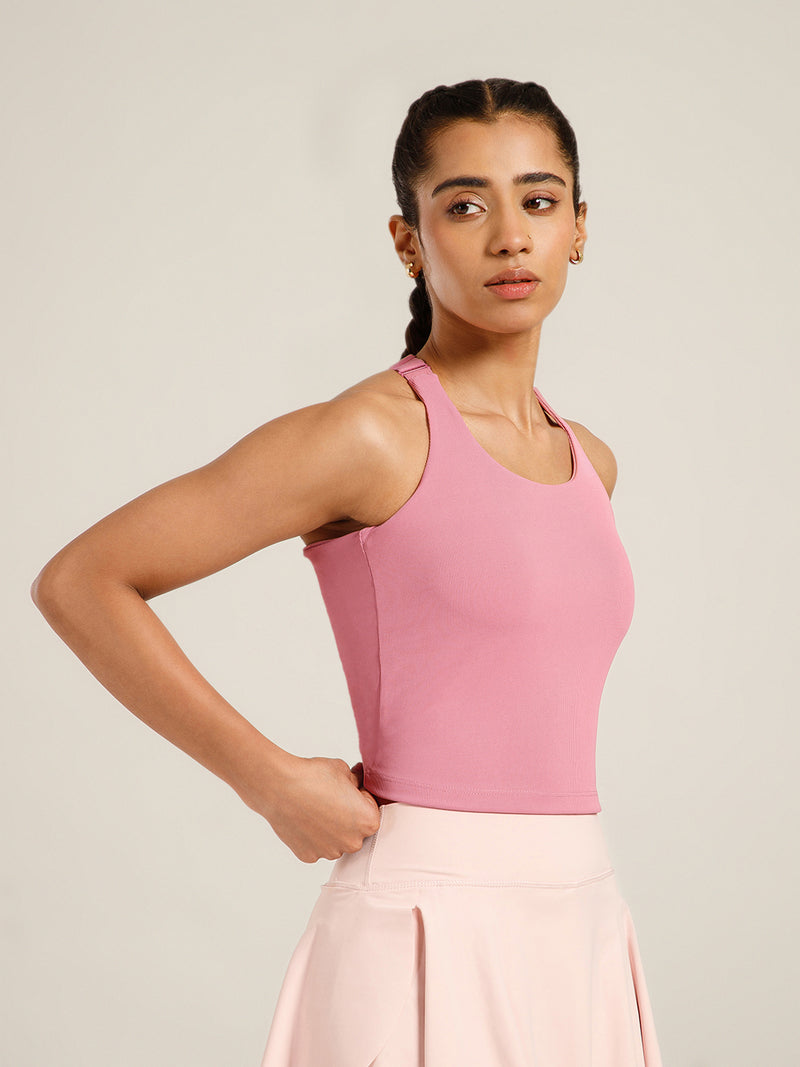 Built In Bra Y Adjustable Top Pink