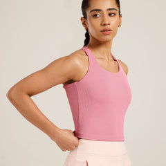 Built In Bra Y Adjustable Top Pink
