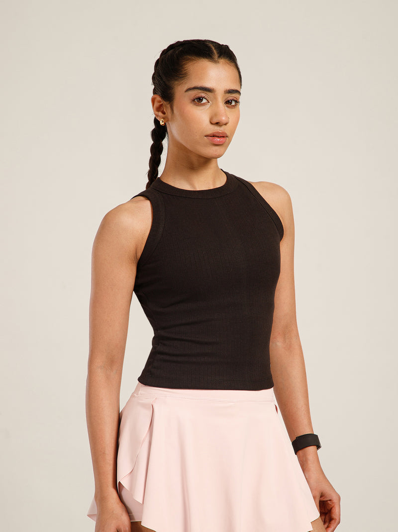 Ribbed Crop Top Black