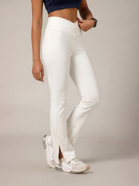 V-Shape Flare Pant White