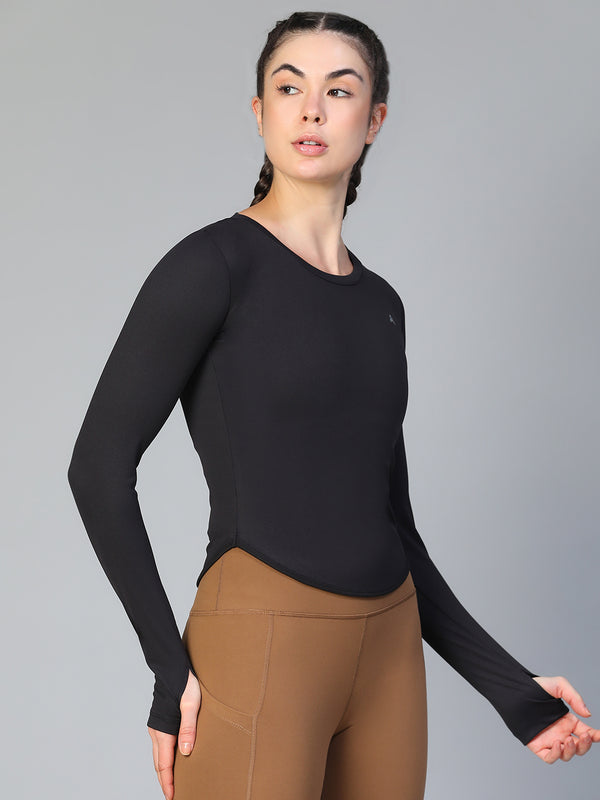 Bodycon Thumbhole T-shirt Black