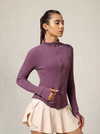 Ribbed Zip up Jacket Purple
