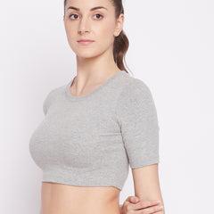 Everyday Cropped Tee Gray