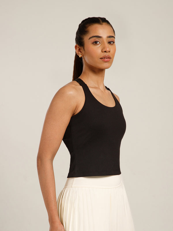 Built In Bra Y Adjustable Top Black
