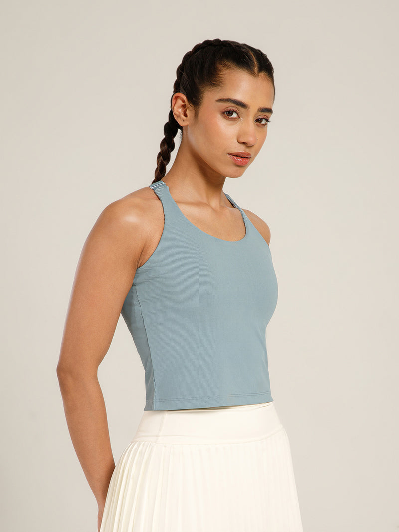 Built In Bra Y Adjustable Top Ice Blue
