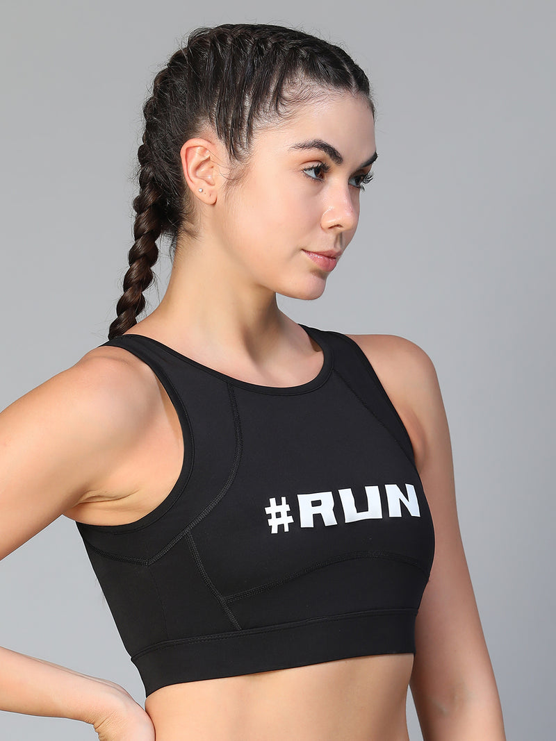 Run Sports Bra Black