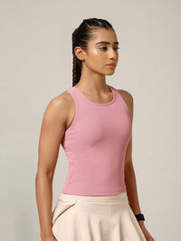 Built In Bra Racer Back Top Pink