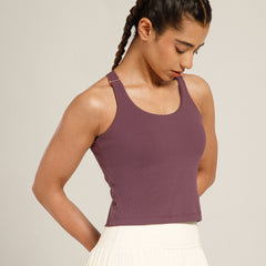 Built In Bra Y Adjustable Top Purple