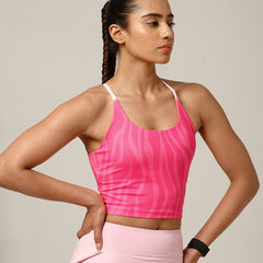 Cross Back Built In Bra Candy Pink