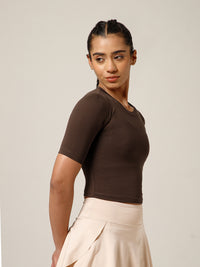 Essential Crop Top Brown