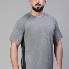 Contrast Side Panel T-Shirt Gray