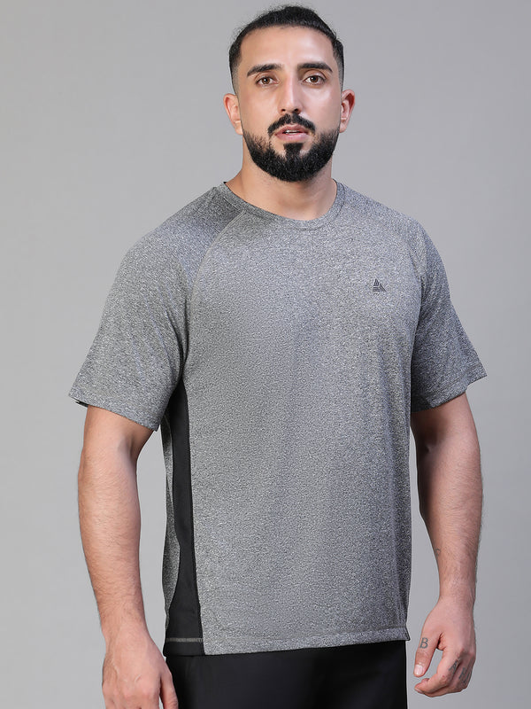 Contrast Side Panel T-Shirt Gray