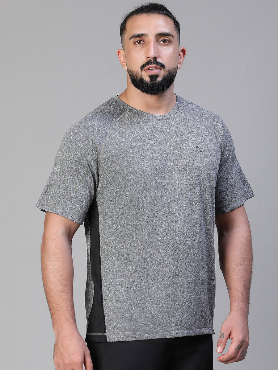 Contrast Side Panel T-Shirt Gray