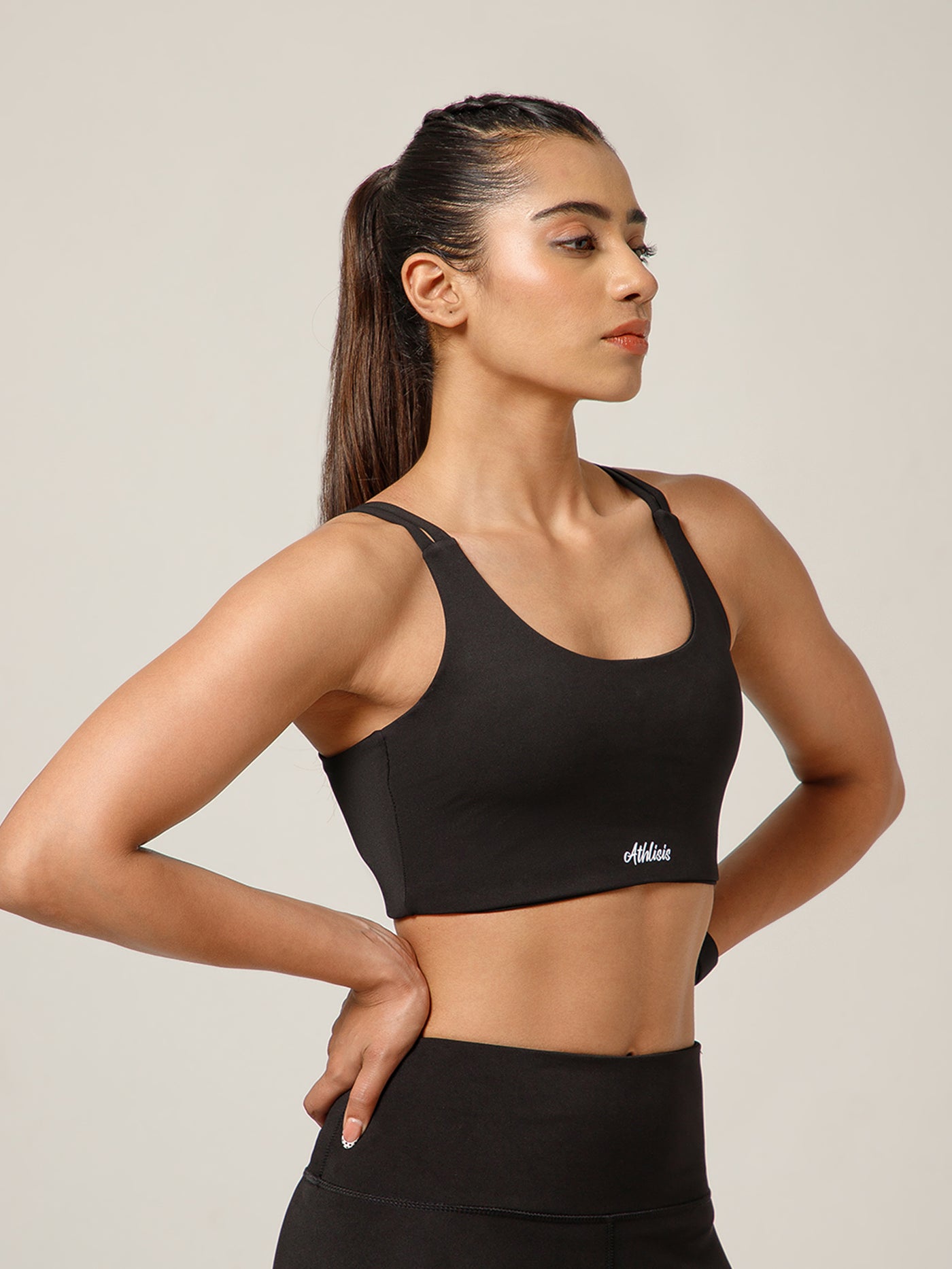 Twin Strap Sports Bra Black