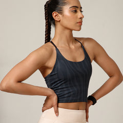 Cross Back Built In Bra Zebra Print