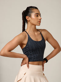 Cross Back Built In Bra Zebra Print