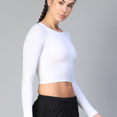 Essential Full Sleeve Crop top White