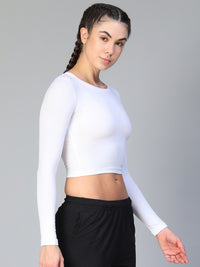 Essential Full Sleeve Crop top White