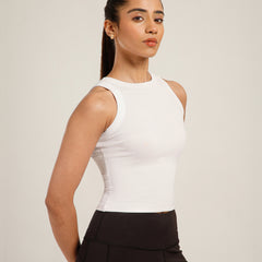 Ribbed Crop Top White