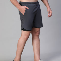 2 in 1 Lining Shorts Dark Gray
