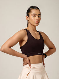 Minimalist Cutout Sports Bra Burgundy