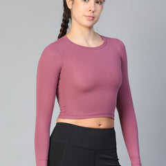 Essential Full Sleeve Crop top Mauve