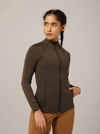 Linea Collarless Jacket Espresso Brown