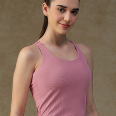 Built In Bra Y Adjustable Top Pink