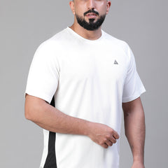 Contrast Side Panel T-Shirt White