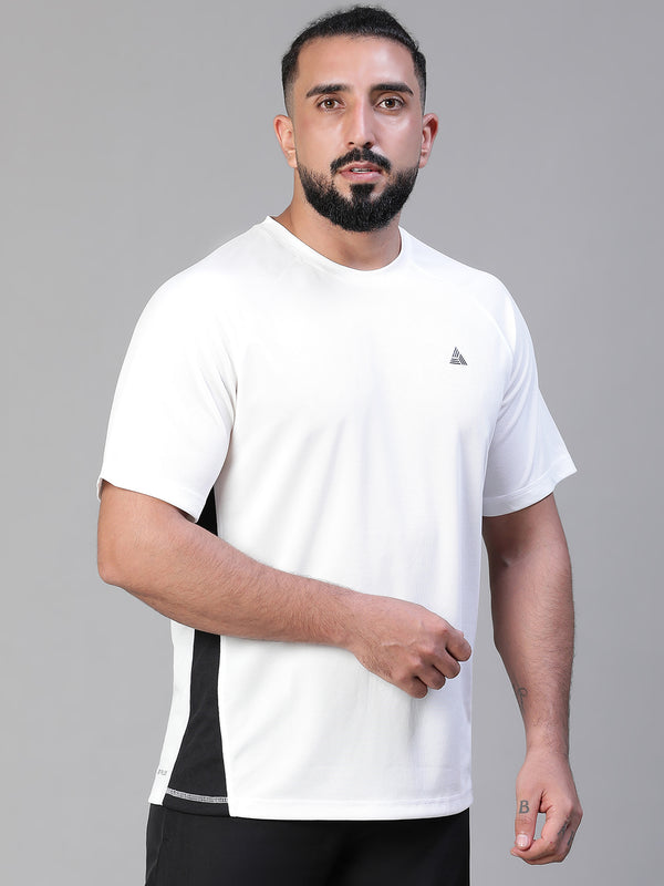 Contrast Side Panel T-Shirt White