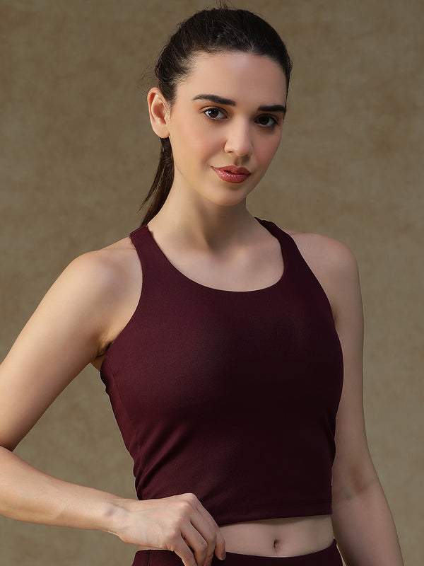 Built In Bra Y Adjustable Top Wine